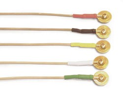 Electrode  10mm Gold Disc, 1.5m Lead Pk10              